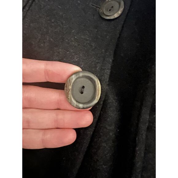 VTG Andrew Gn Paris Charcoal Grey Peacoat Wool Buttons Small - Picture 6 of 6